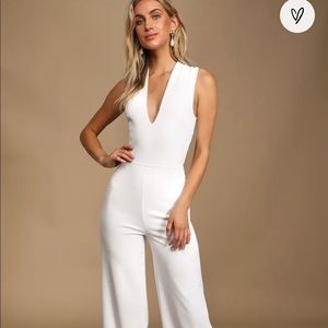 Lulus White Jumpsuit with open back - XS